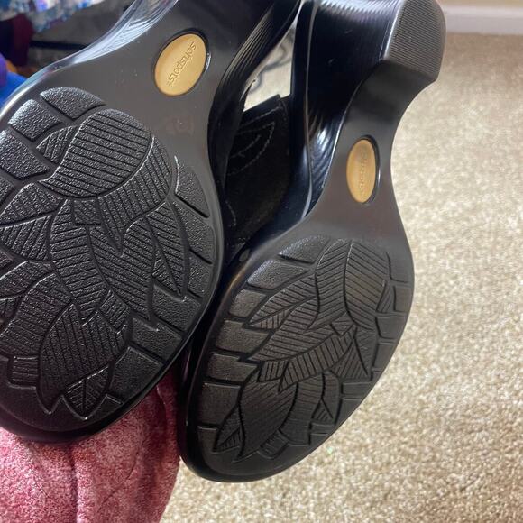 Softspots Slip On Mules Black Suede/Leather Floral Womens SZ 10WW clogs shoes - Picture 5 of 8